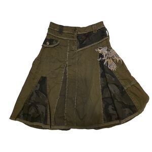 Vintage By Deep Los Angeles Y2K Patchwork Midi Skirt- Small